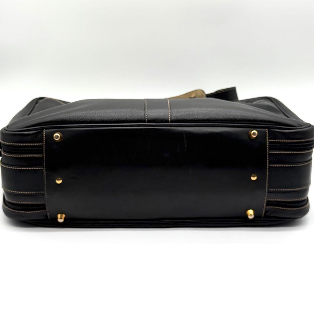 dunhill ダンヒル メンズ ロゴ金具 レザー 2way ビジネスバッグ 黒