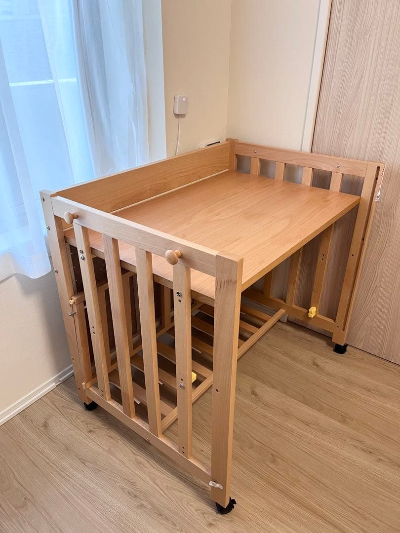 スリーピー　ミニベッド＆デスク　5wayベビーベッド　(ナチュラル)