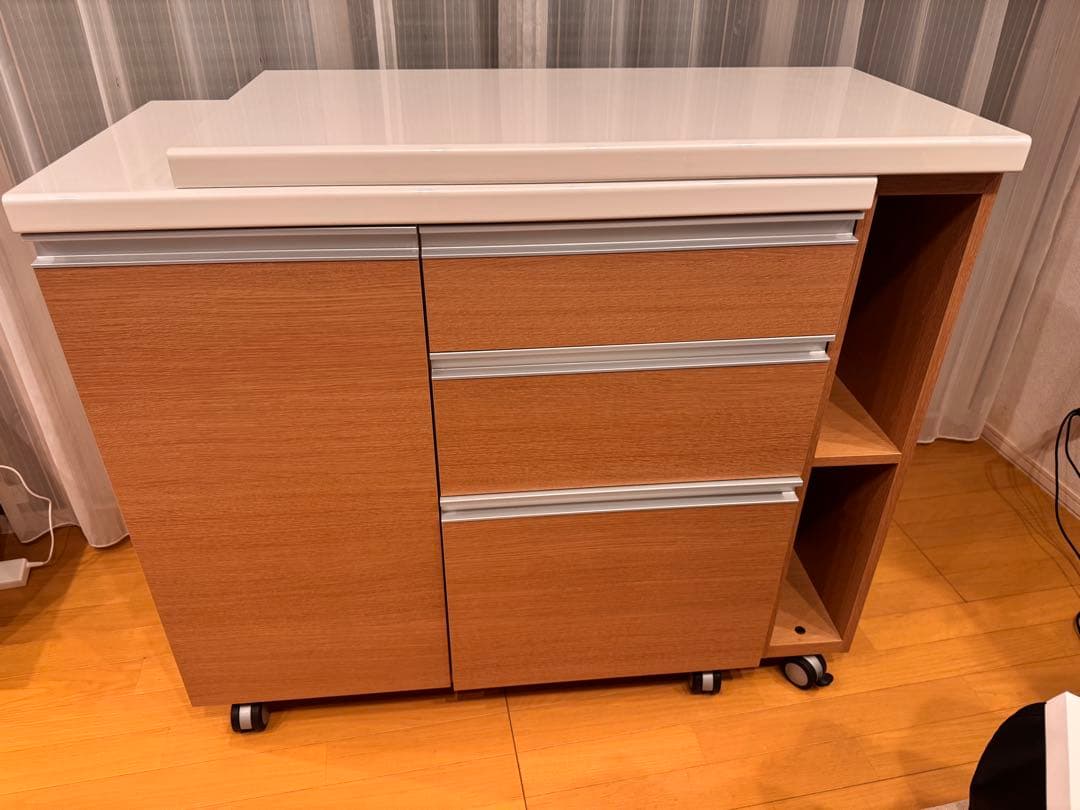 パモウナ キッチンカウンター 90cm &エクステンションテーブル付き