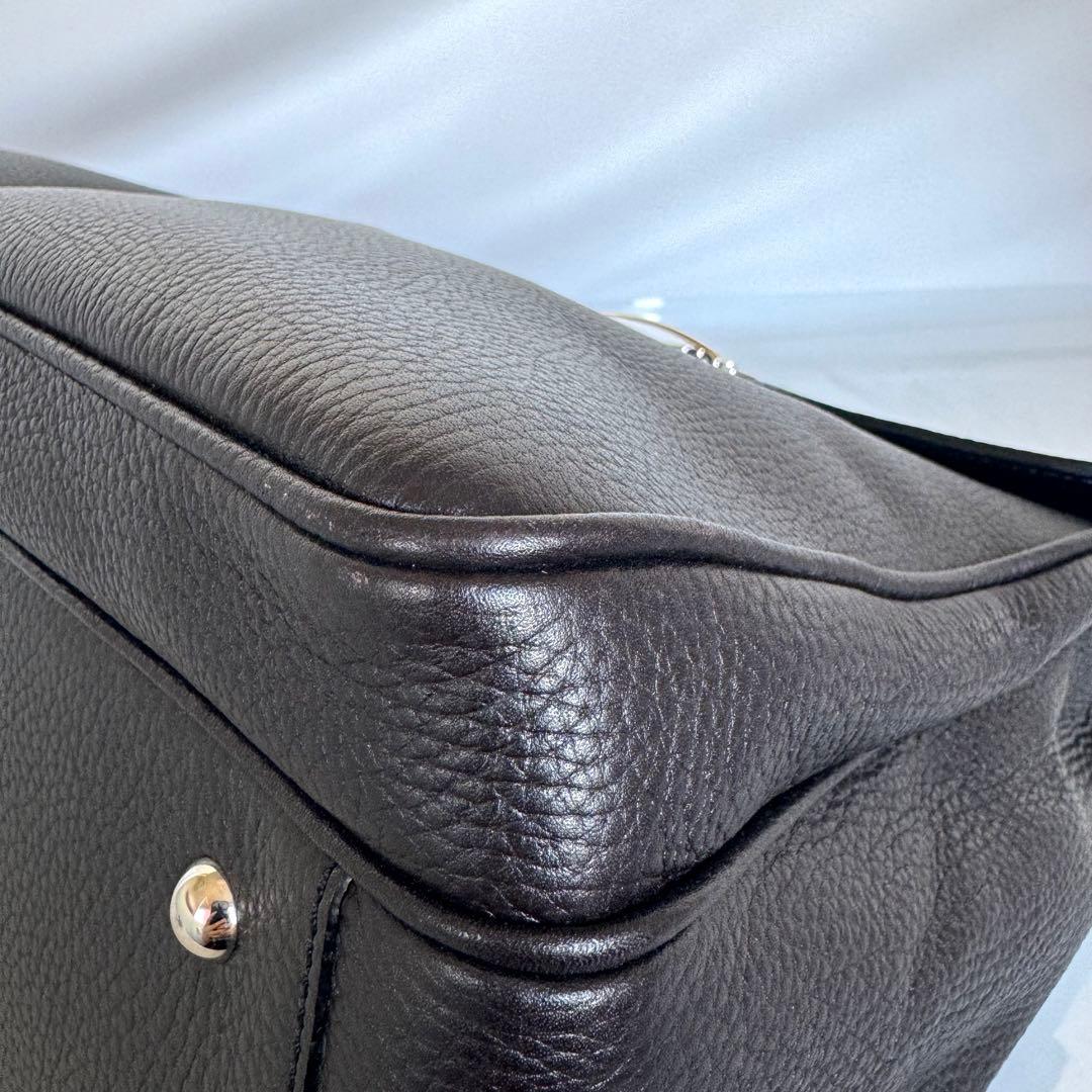 【値引不可】カルティエ　サントス　ビジネスバッグ　レザー　ダークブラウン