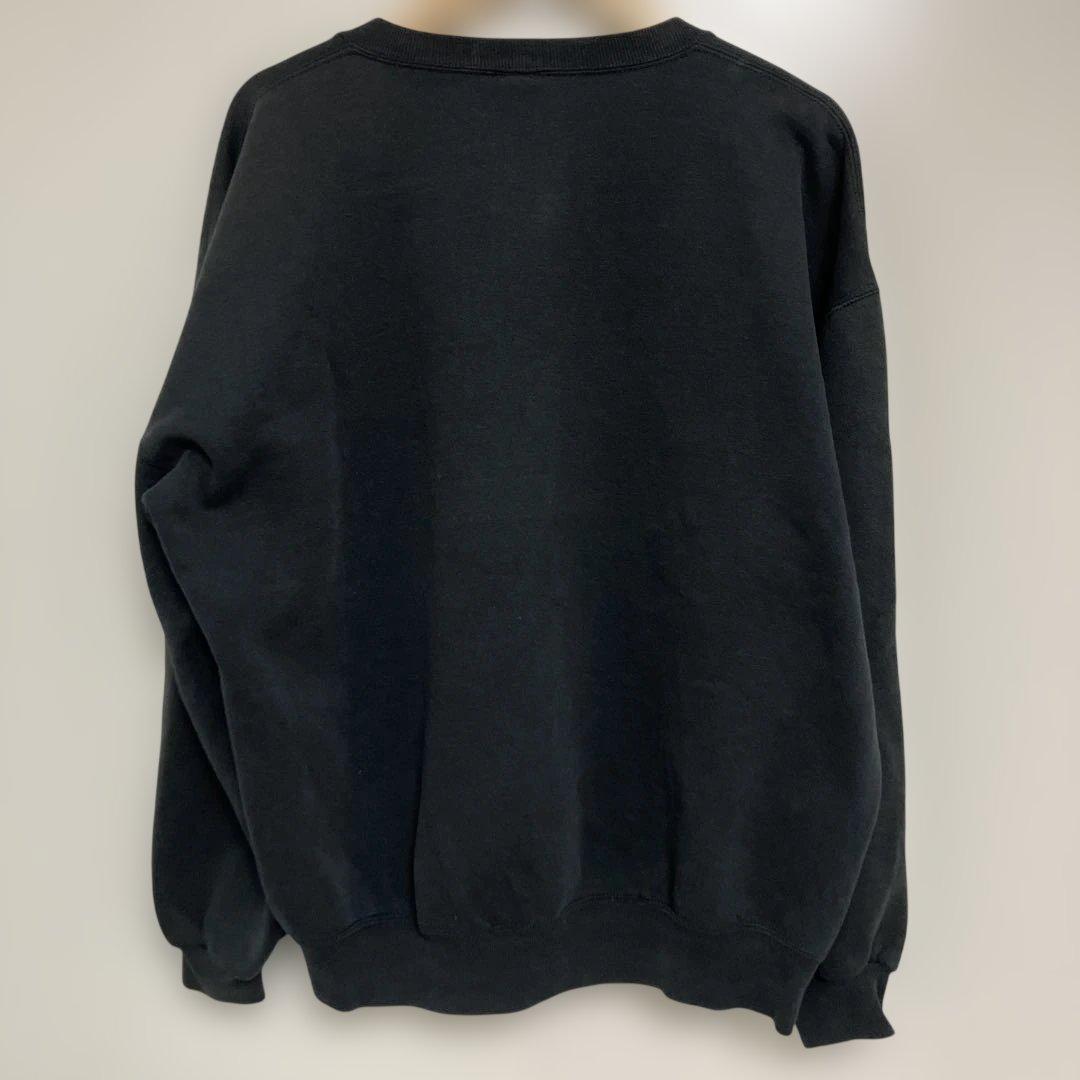 90s USA製 ラッセル 無地 プレーン スウェット L ブラック 前V