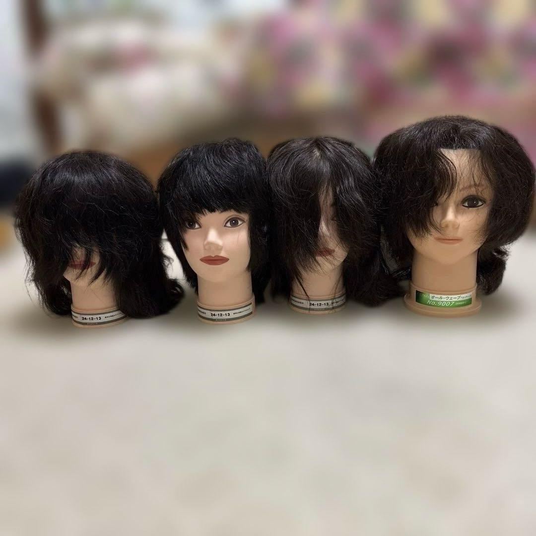 カットウィッグ　カット済み含む　10個セット　美容師国家試験　練習用　マネキン