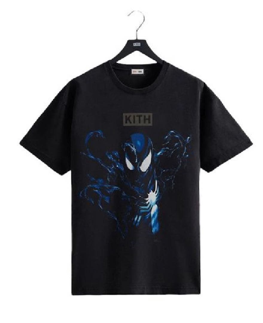 キス×マーベル　スパイダーマンブラックＴシャツ　Ｍ