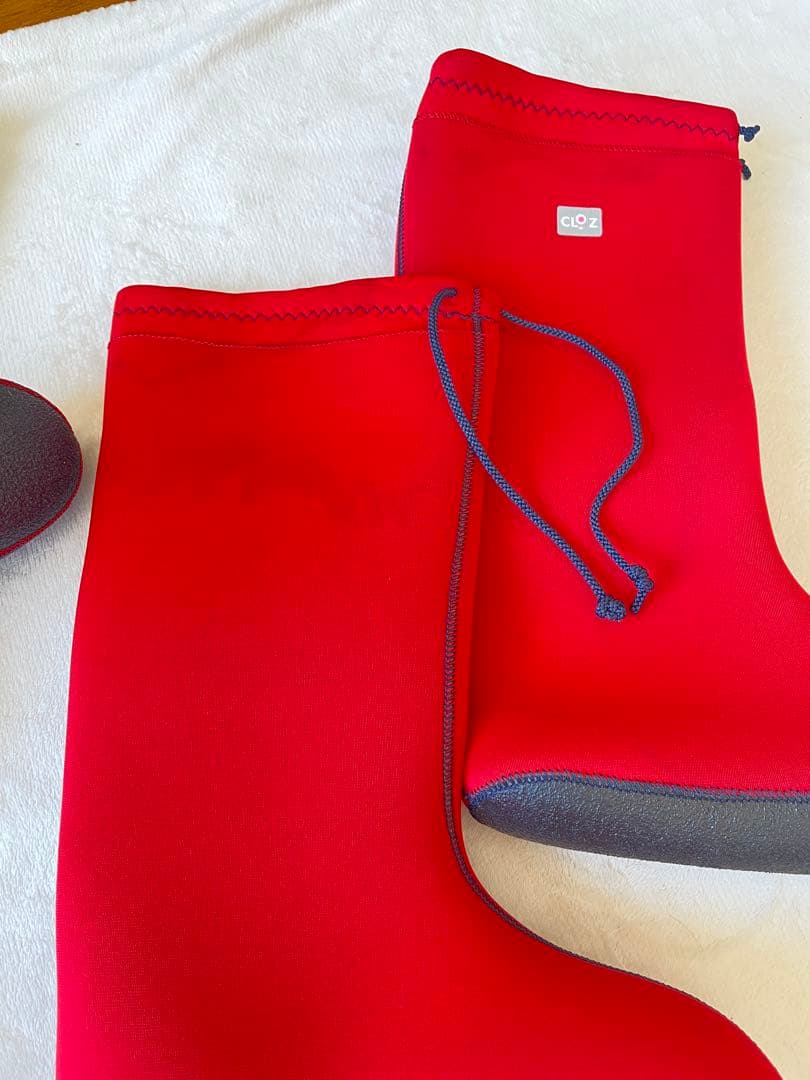 クロッツCloz やわらか湯たんぽ　ロングブーツ 赤青2足セット　新品未使用含