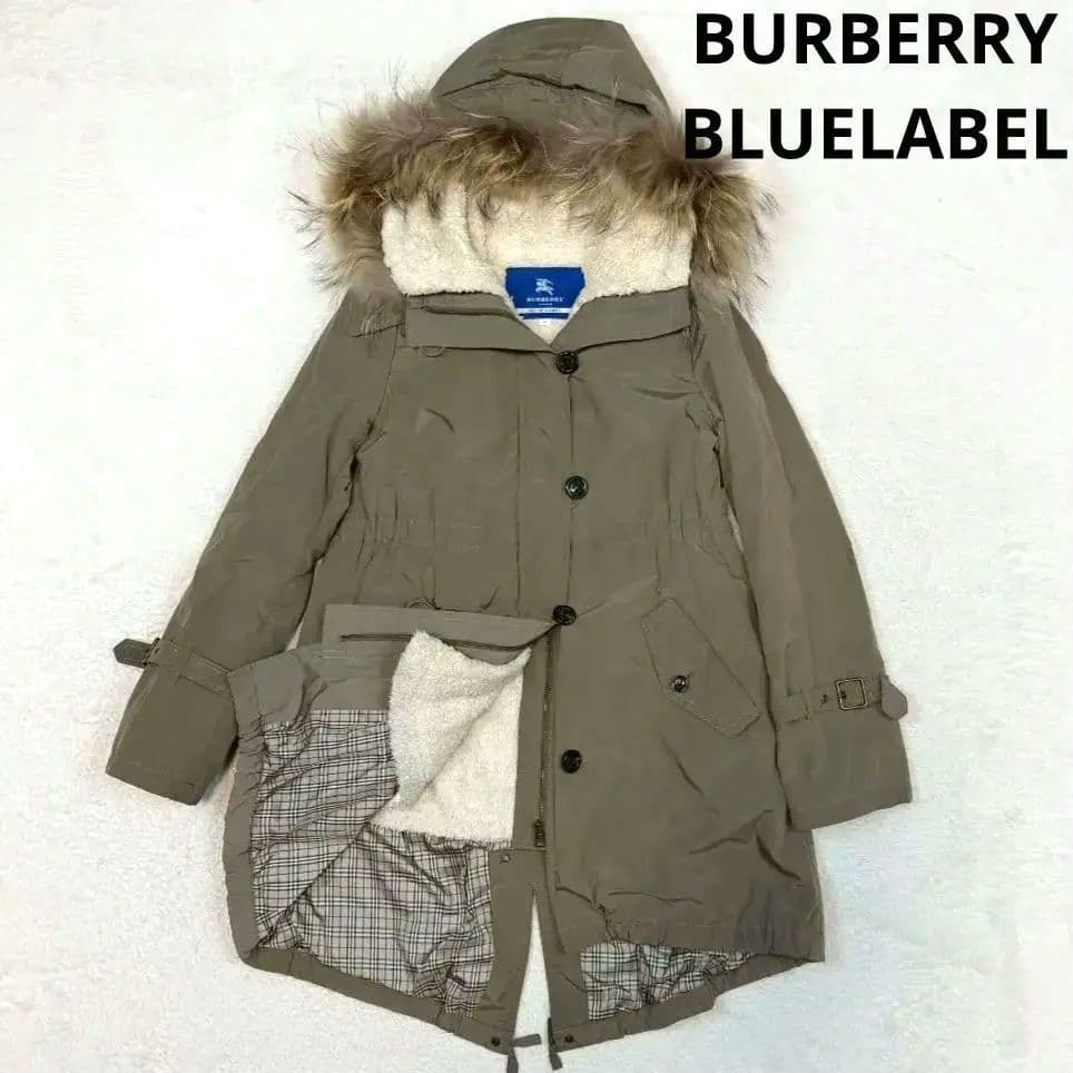 良品 バーバリー モッズコートライナー付き　ファー取り外し　M〜L
