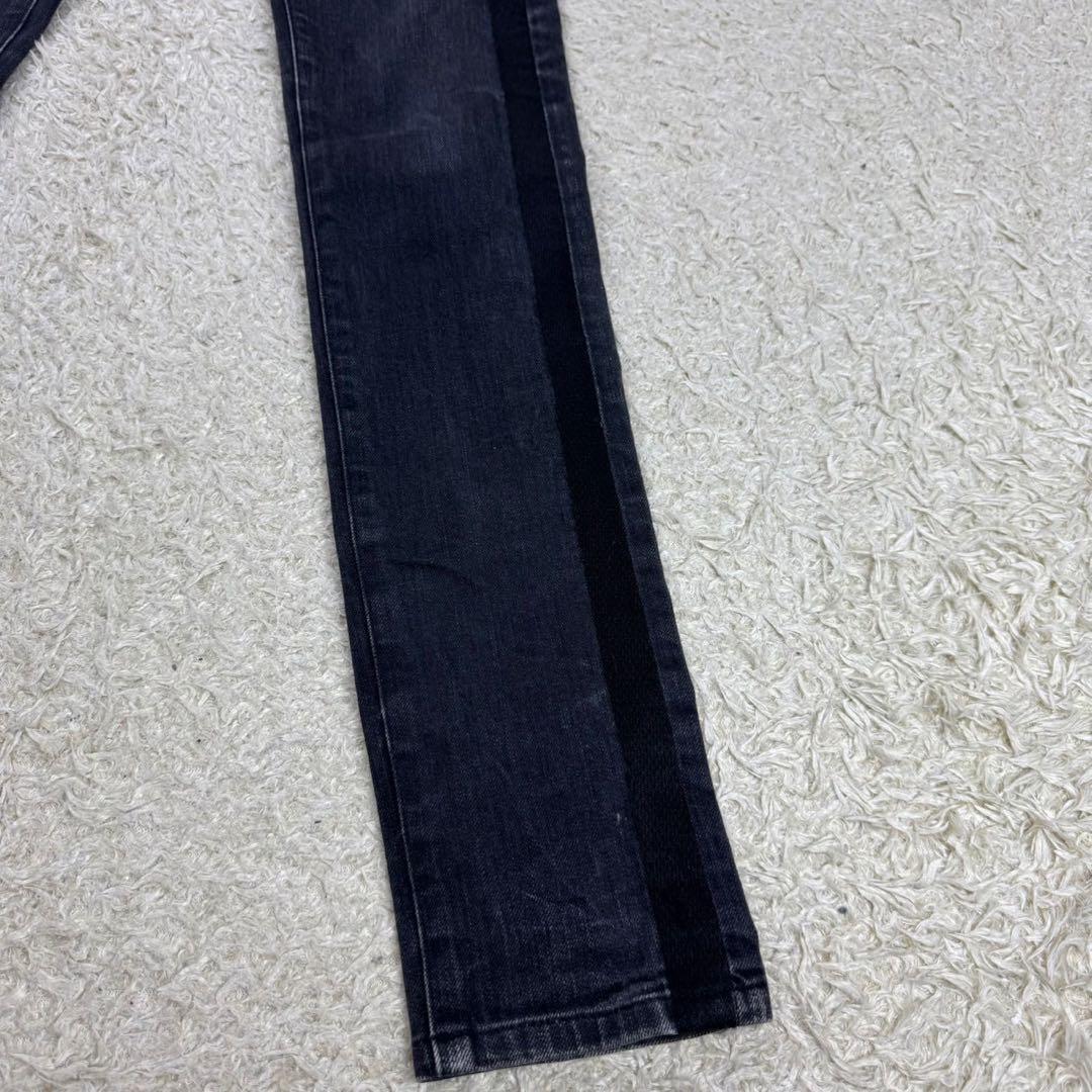 ディオールオム 10aw クリス期 ブラックデニムパンツ サイドライン 26