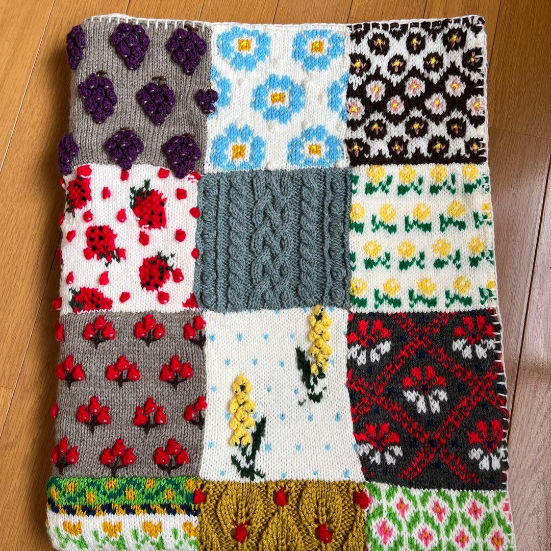 花柄モチーフつなぎのブランケット☆ハンドメイド