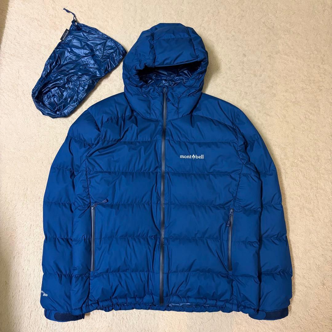 希少サイズ M-R mont-bell パーマフロストライトダウンパーカ 青