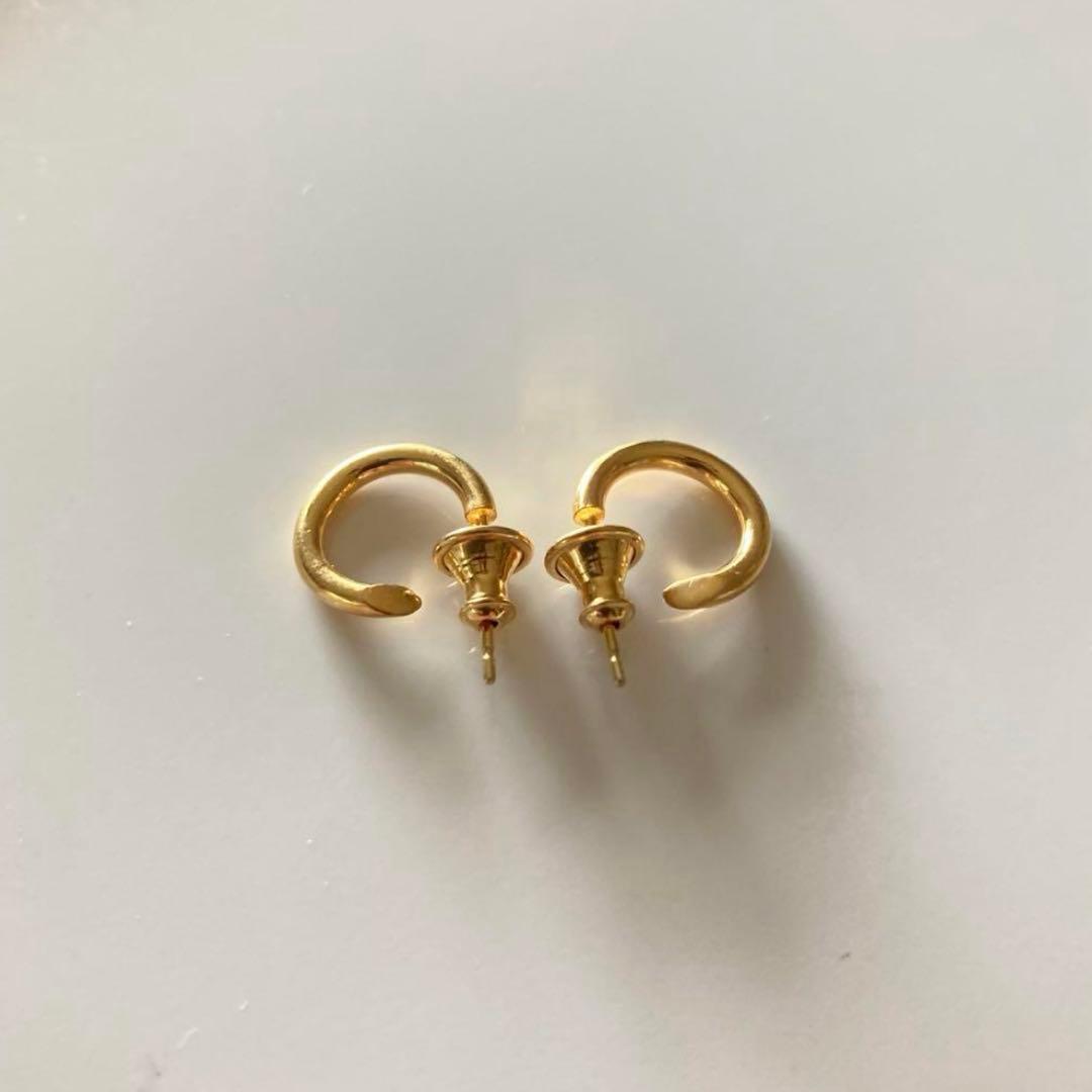 ゴールド フープピアス18×2mm 両耳