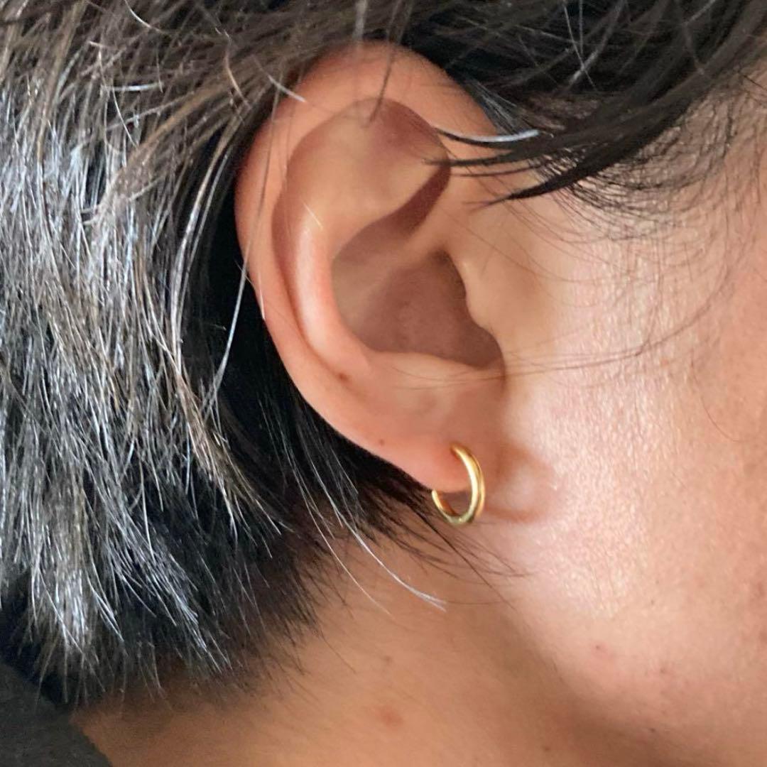 ゴールド フープピアス18×2mm 両耳