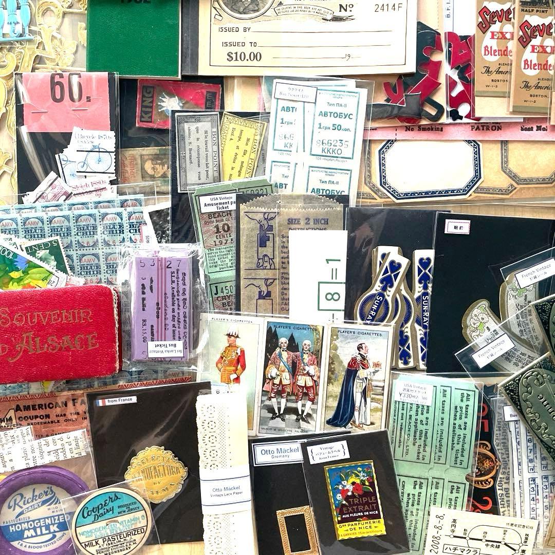 ヴィンテージ 紙モノ 新品大量まとめ売り 蚤の市ジャンクジャーナルコラージュ素材