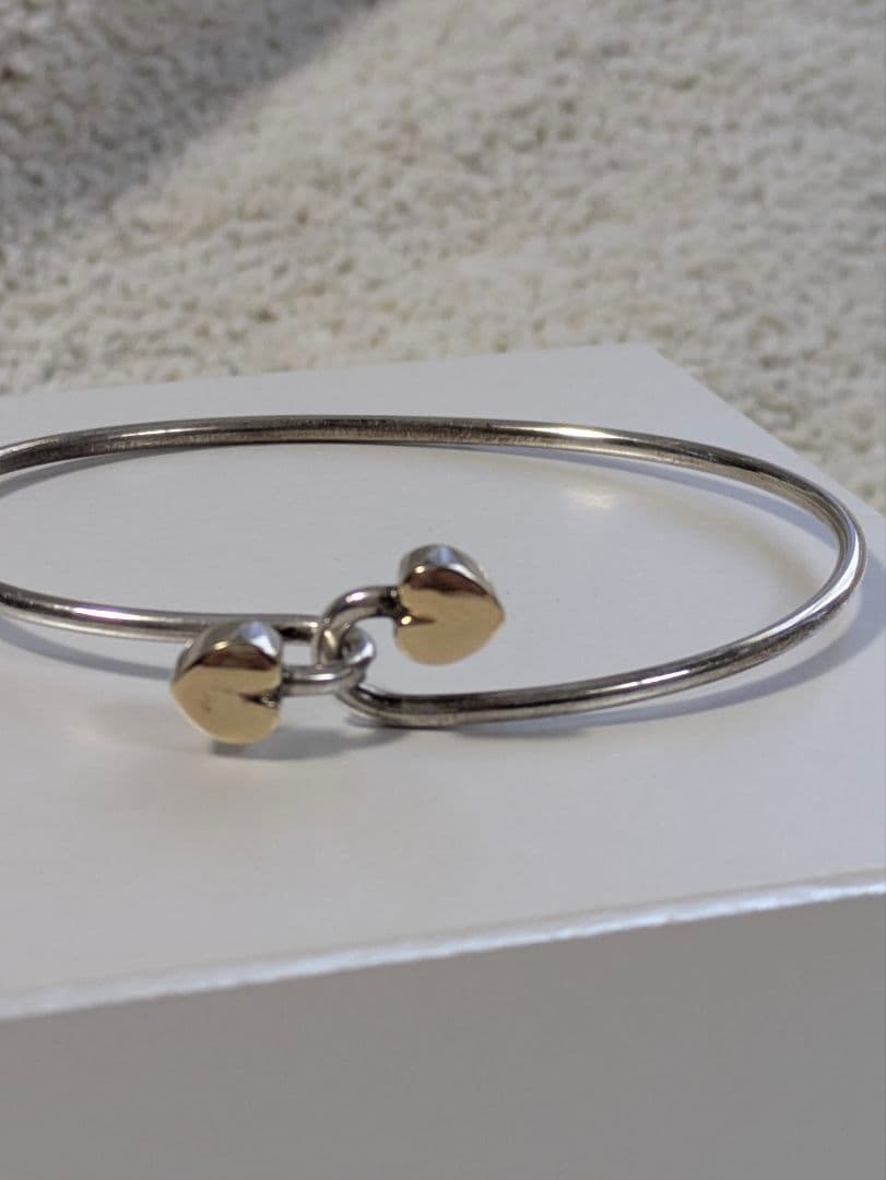 ティファニー　ダブルハート　フック　バングル シルバー925/750