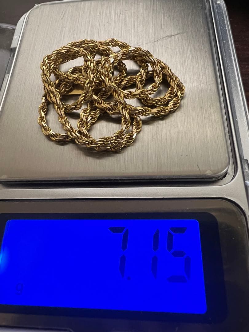 K18 18金　750 18KT ロープ　ネックレス　7g 大幅なお値下げ不可