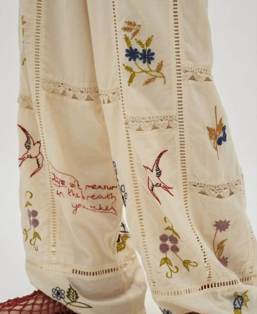【TODAYFUL】Embroidery Patchwork Trousers