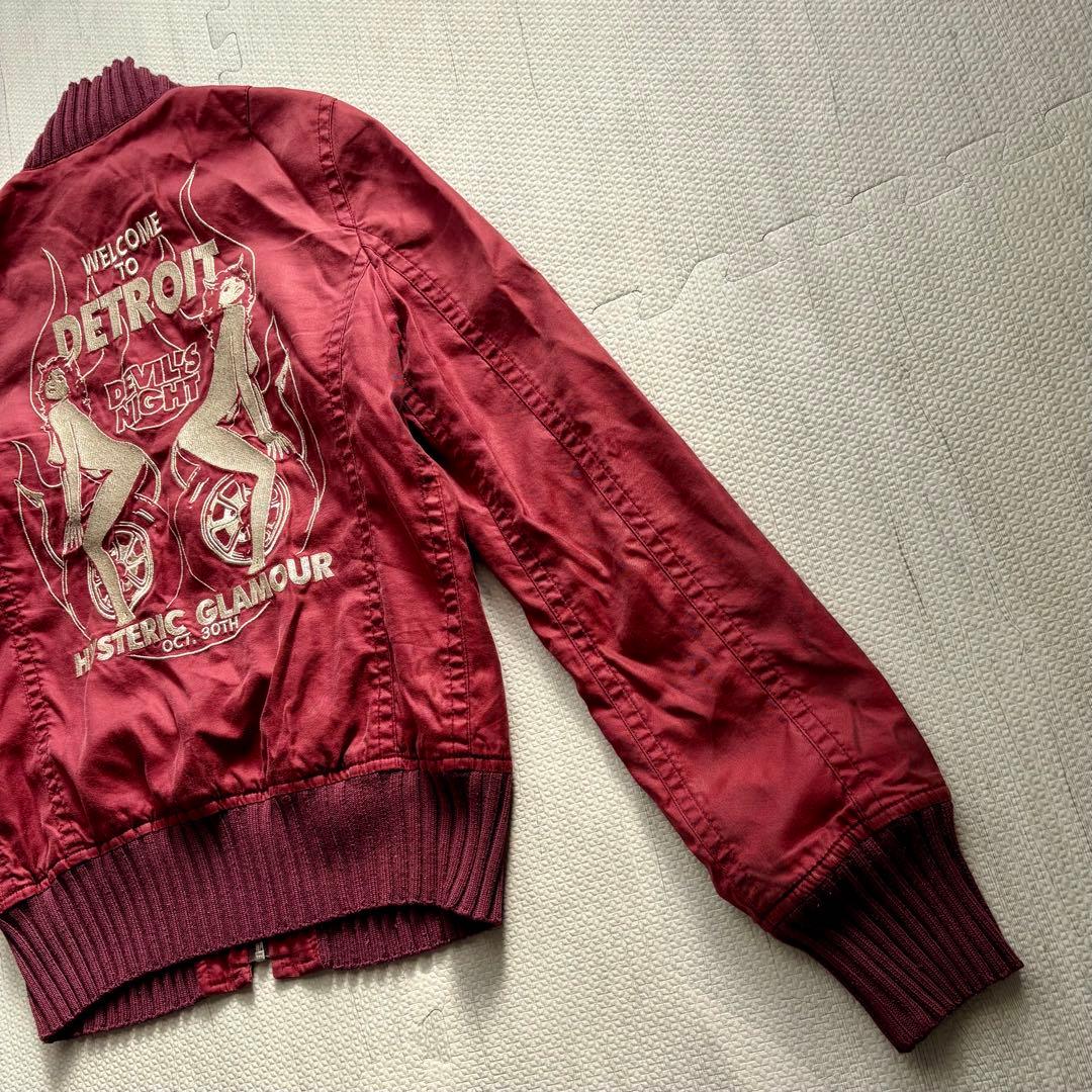 HYSTERIC GLAMOUR スカジャン 刺繍 ジャケット ボルドー