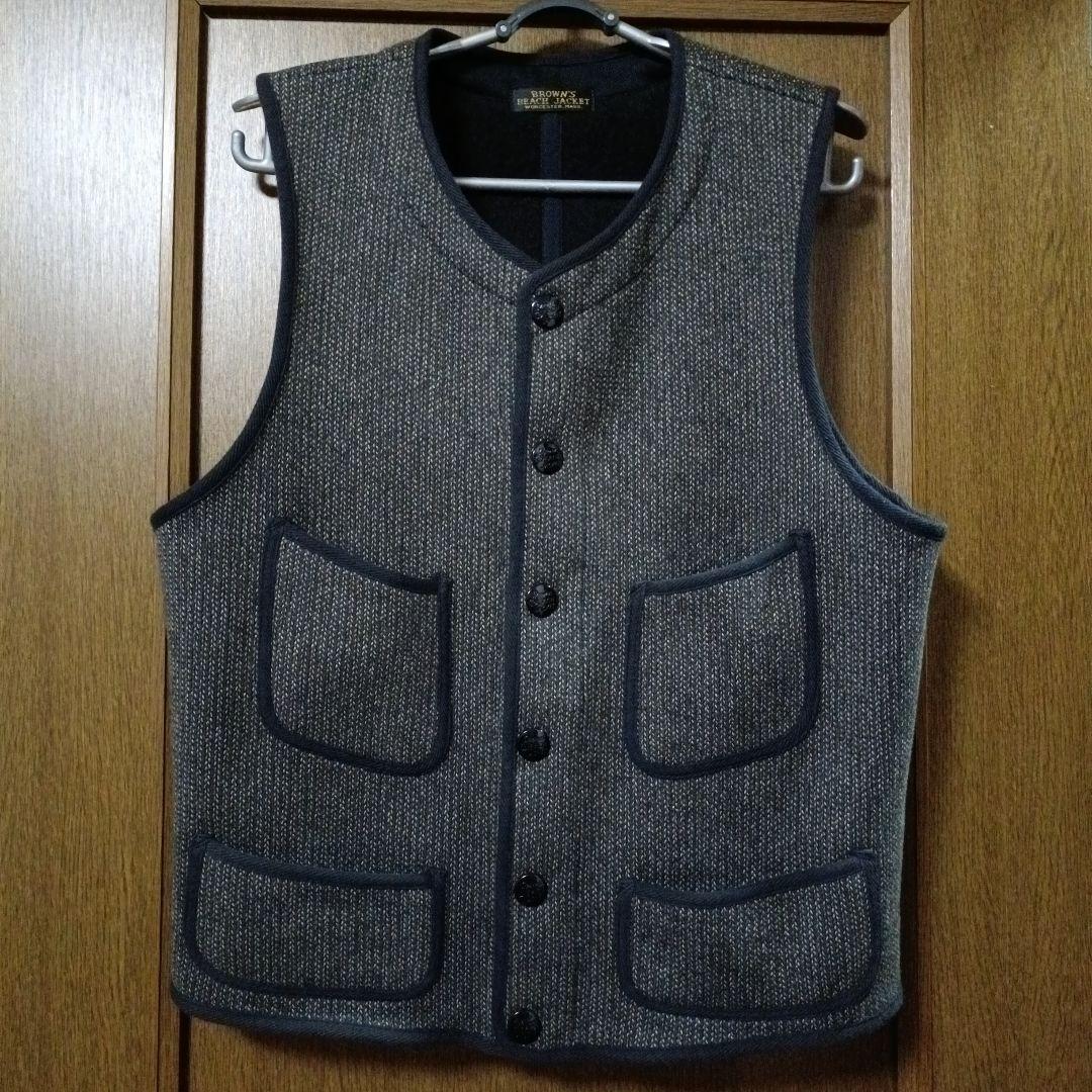 BROWN'S BEACH JACKET ウール ベスト グレー
