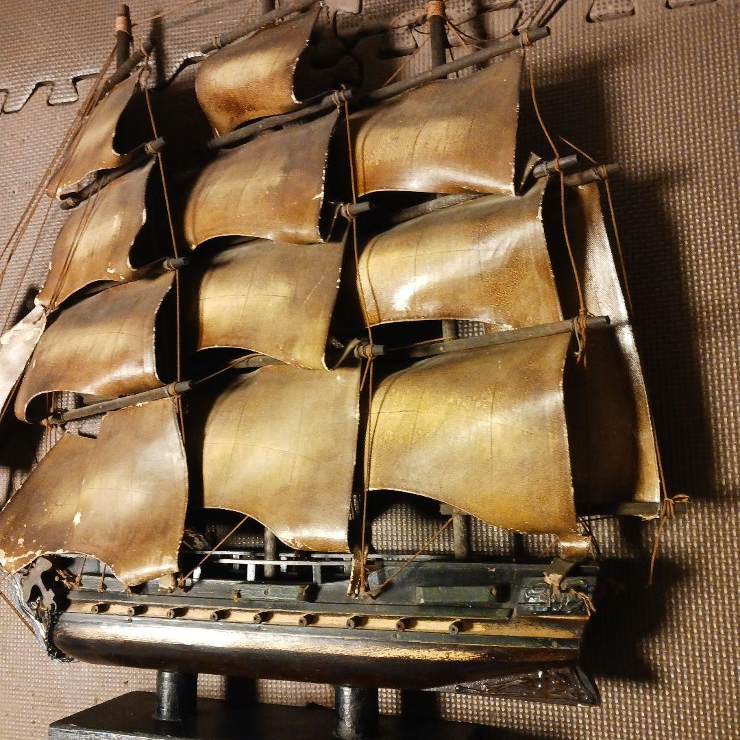 アメリカ軍艦の 船　置物　レトロ傷汚れあり