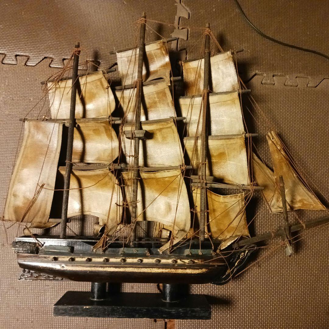 アメリカ軍艦の 船　置物　レトロ傷汚れあり