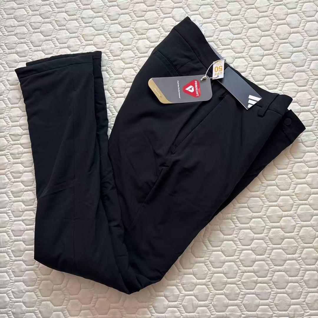88cm新品27500円アディダスゴルフ/メンズ/秋冬/中綿ストレッチパンツ/黒