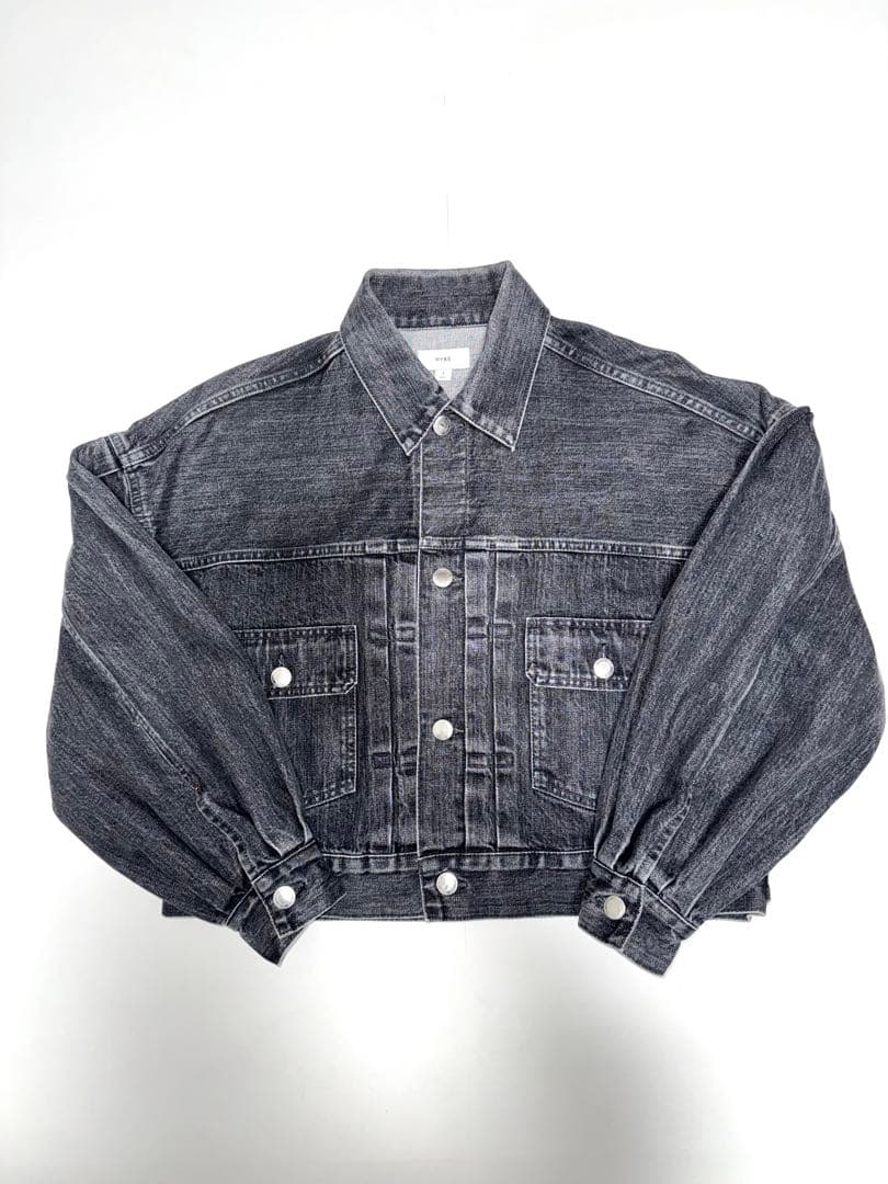 HYKE バルーンスリーブデニムジャケット　Black size1