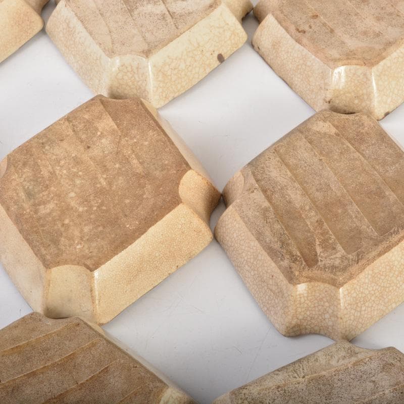 瀬戸焼　古瀬戸　鉄絵　梅花文　小皿　菱皿　銘々皿　十三客　C　6608Aぬ