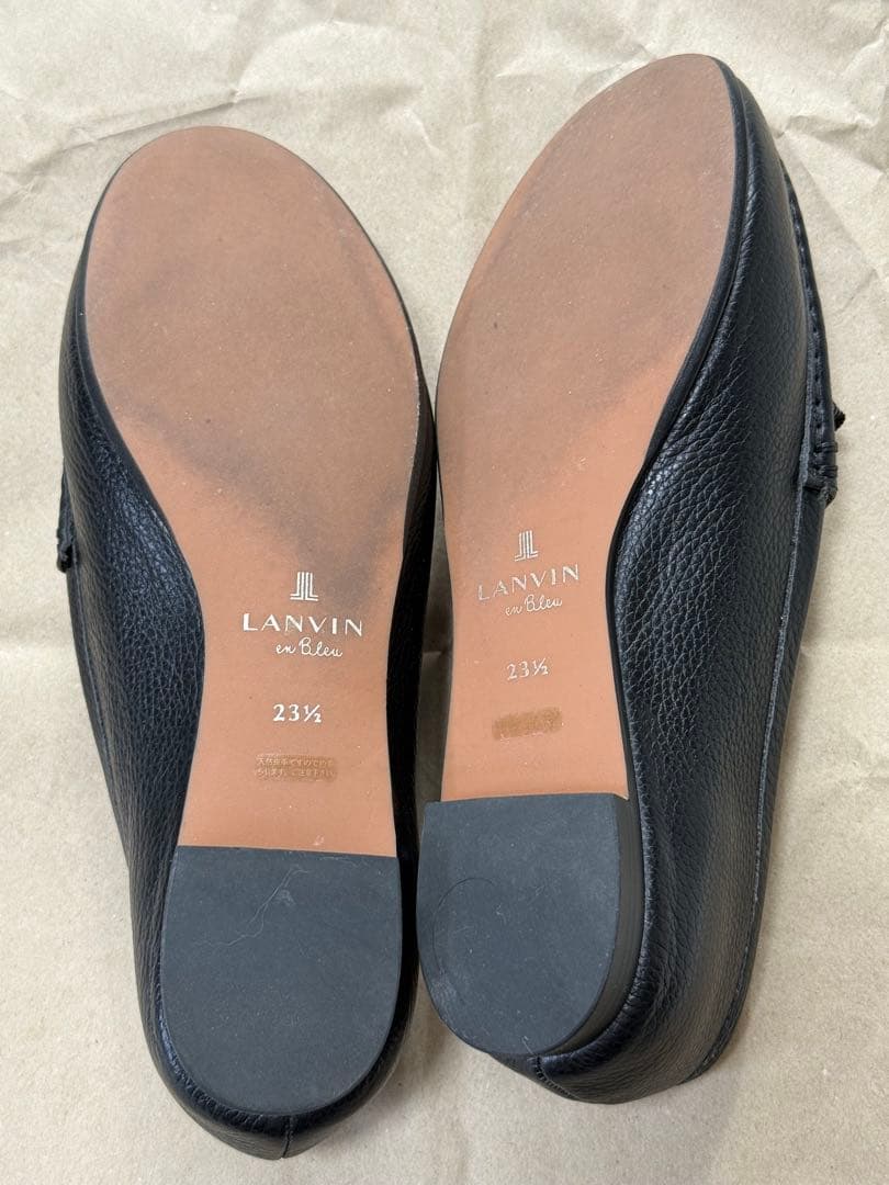 美品♡LANVIN 黒レザー ローファー・23.5