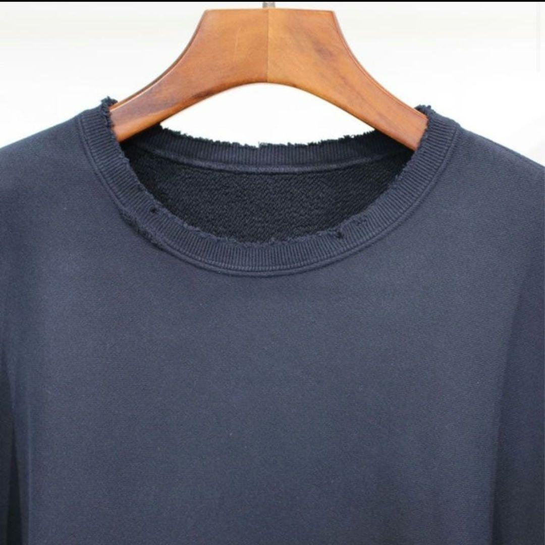 ANCELLM DYED DAMEGE SWEAT SHIRT ネイビー 別注