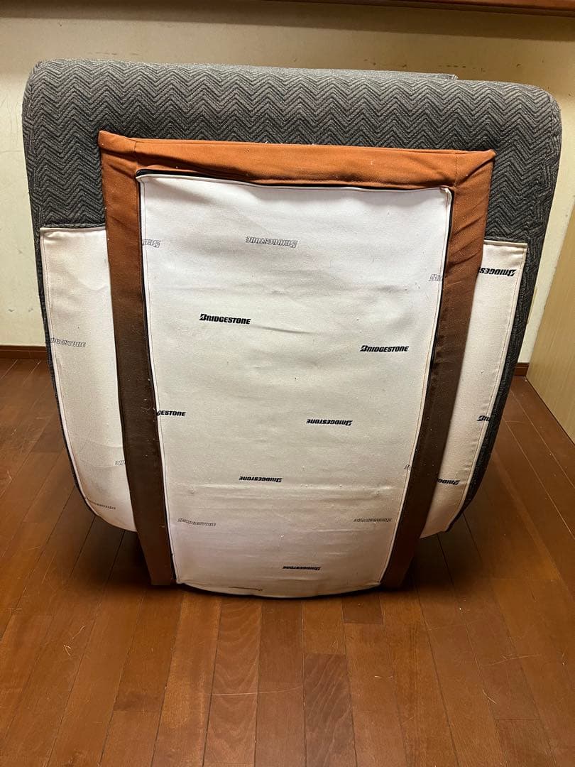 【ロッキングチェア】ブリヂストン　ロッキングソファ　オットマン付き　ブラウン色