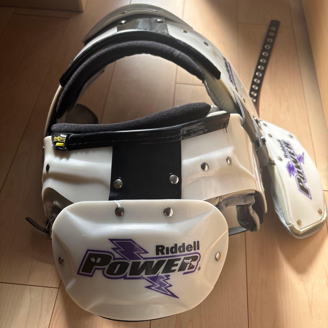 Riddell Power ショルダーパッド ホワイト/パープル