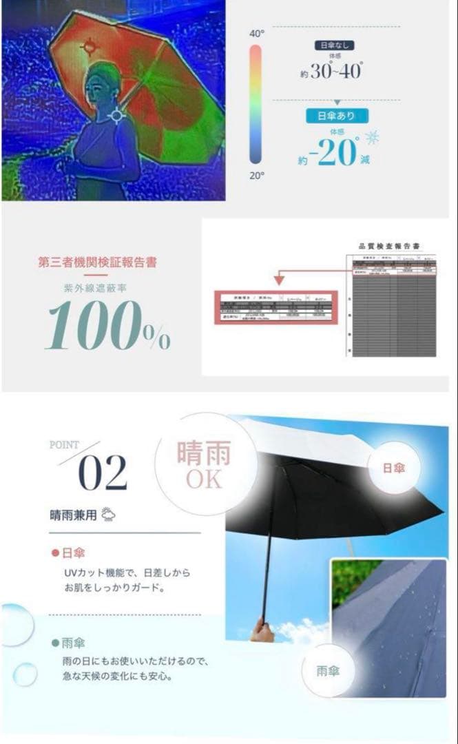 しーちゃん　完全遮光 100% 晴雨兼用日傘 ベージュ