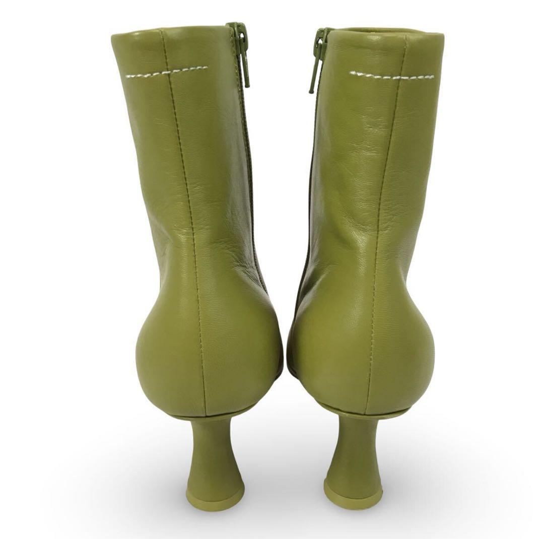 新品 定価99000円 メゾンマルジェラ MM6 ラム レザー ショート ブーツ