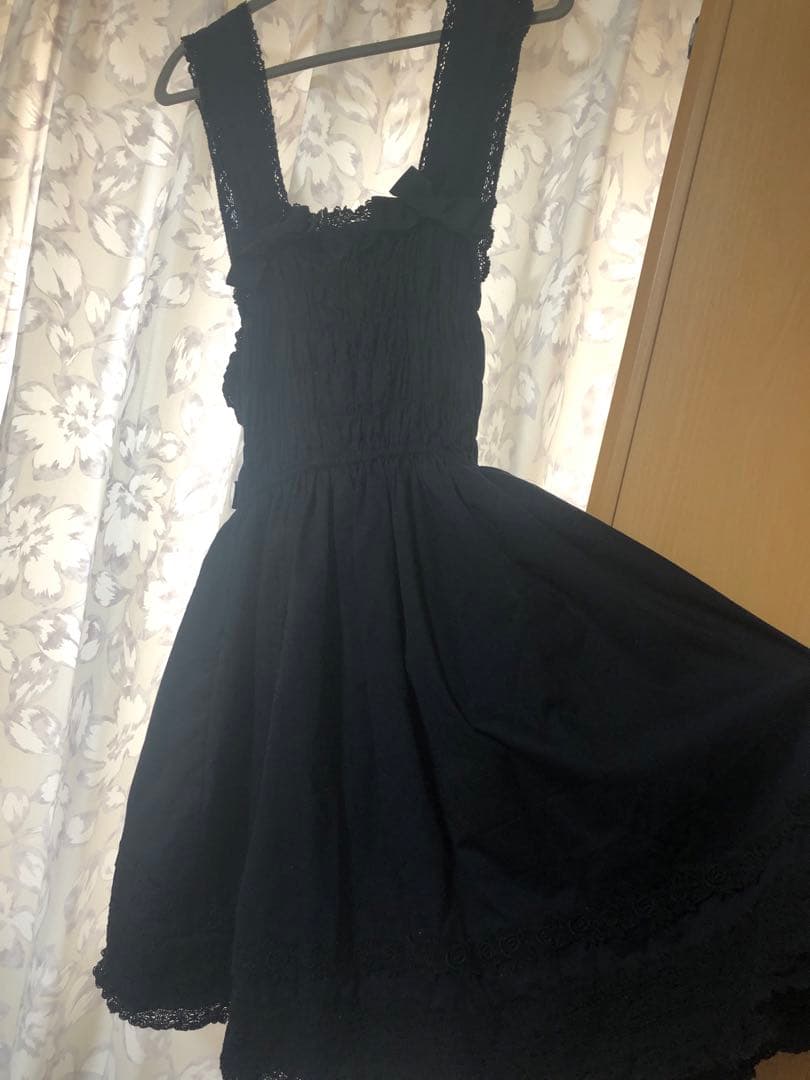 ベイビーザスターズシャインブライト　シャーリングプリンセスジャンパースカート　黒