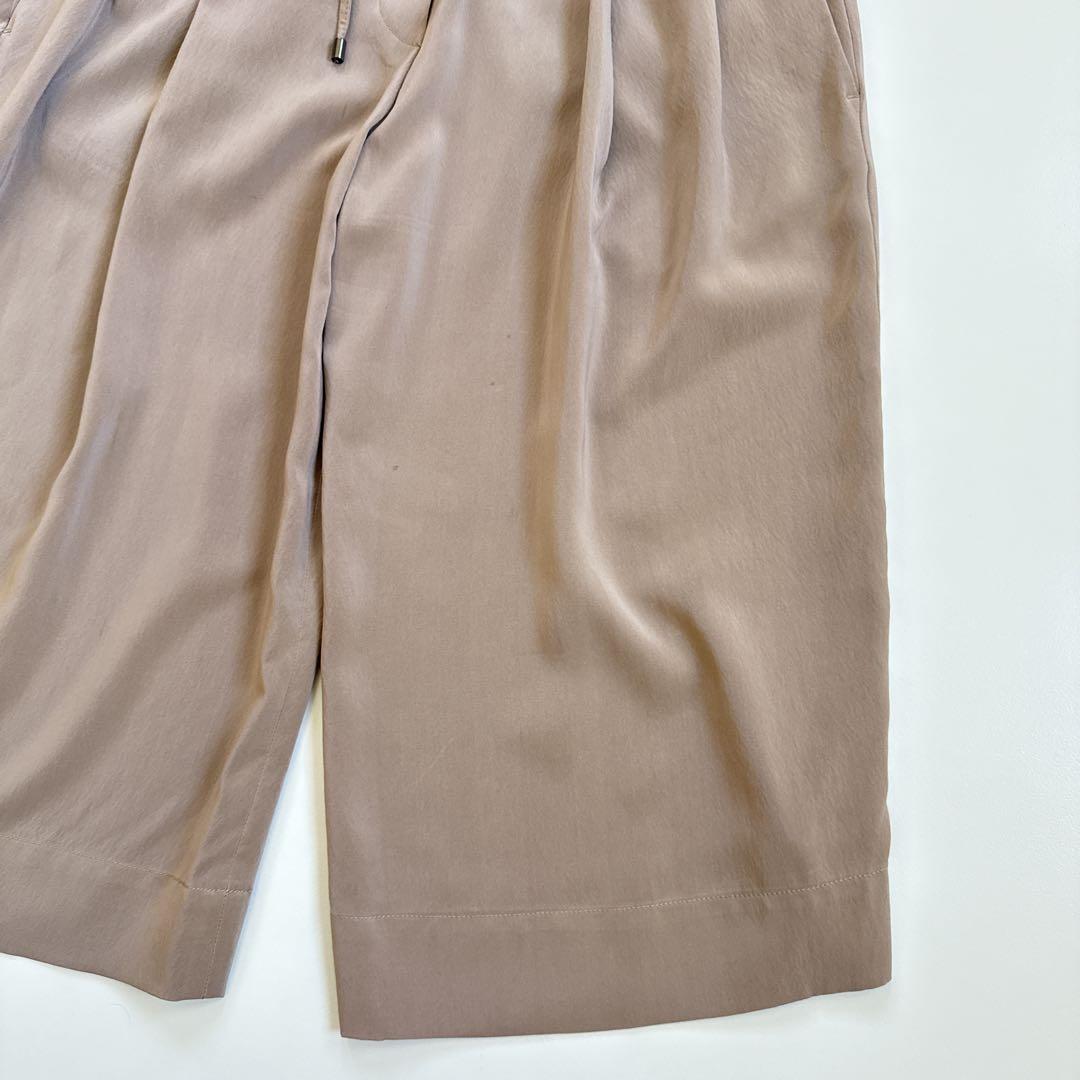 ▪️ブルネロクチネリ ガウチョパンツ シルク混 ゴムウエスト ブラウンベージュ