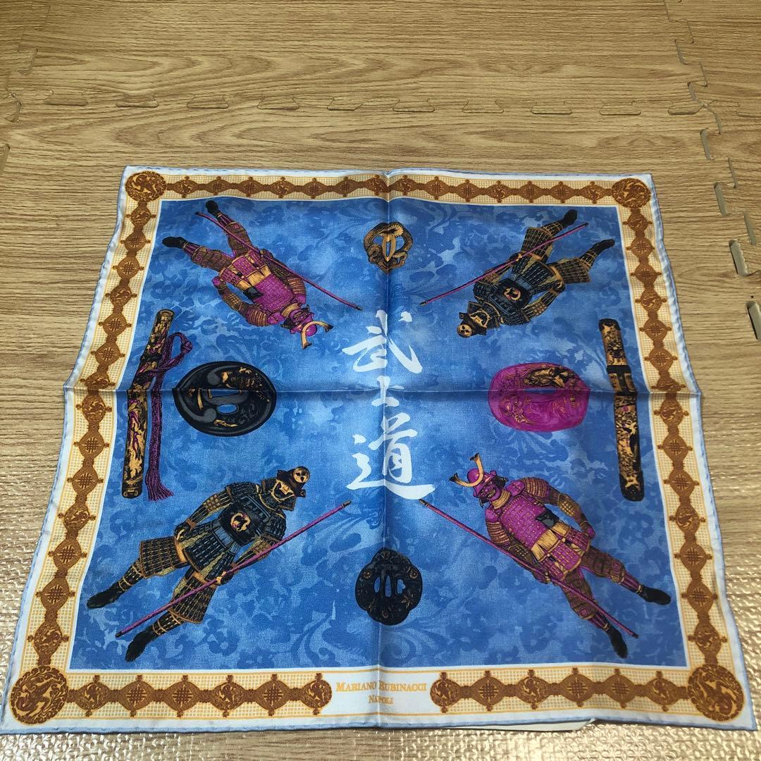 【リクエス値下人気柄未使用】『RUBINACCI』最高級シルクミニスカーフ武士道