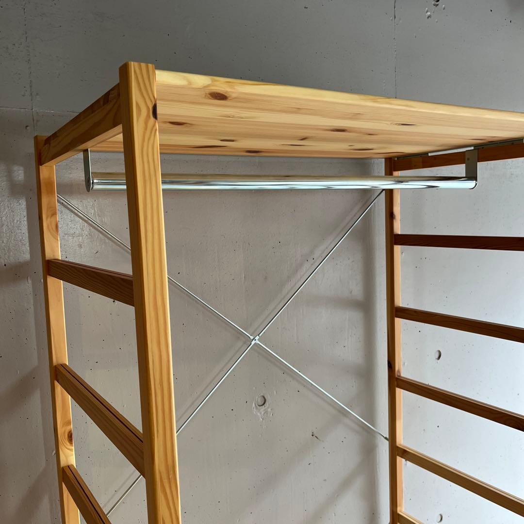美品★無印 パイン材ユニットシェルフ・ワードローブ 追加棚板付
