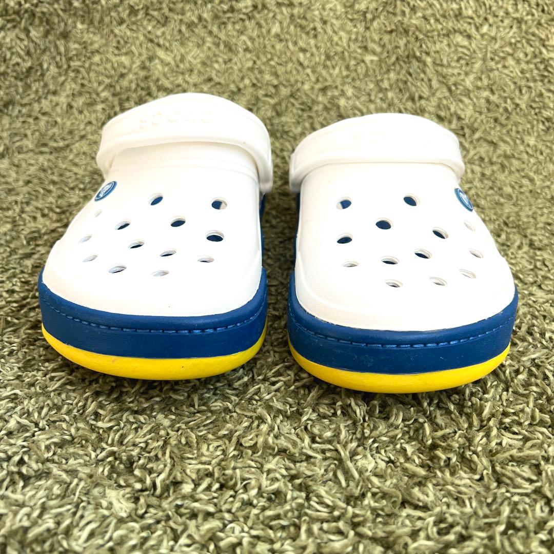 新品　crocs クロックス フロント コート クロッグ 25cm 廃番　白　青