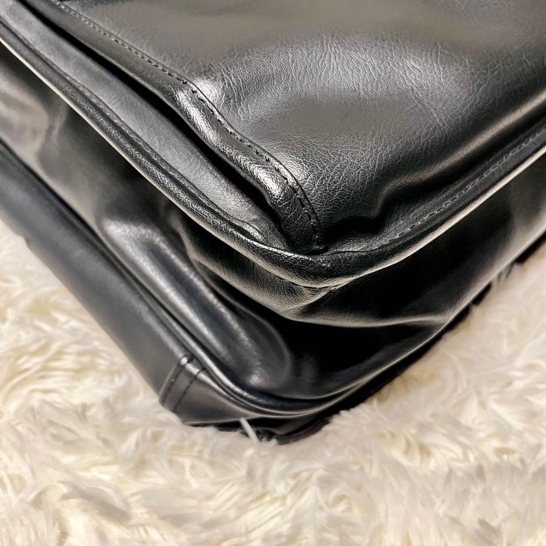 美品✨ANA 2way ビジネスバッグ オールレザー 大容量 2層式 ブラック