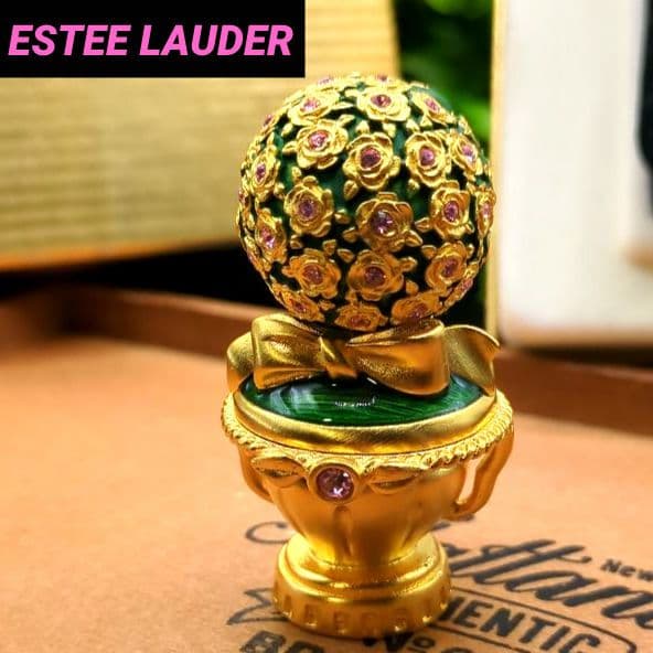エスティローダー 限定 練り香水 コンパクト グリーンとゴールド バラの花束