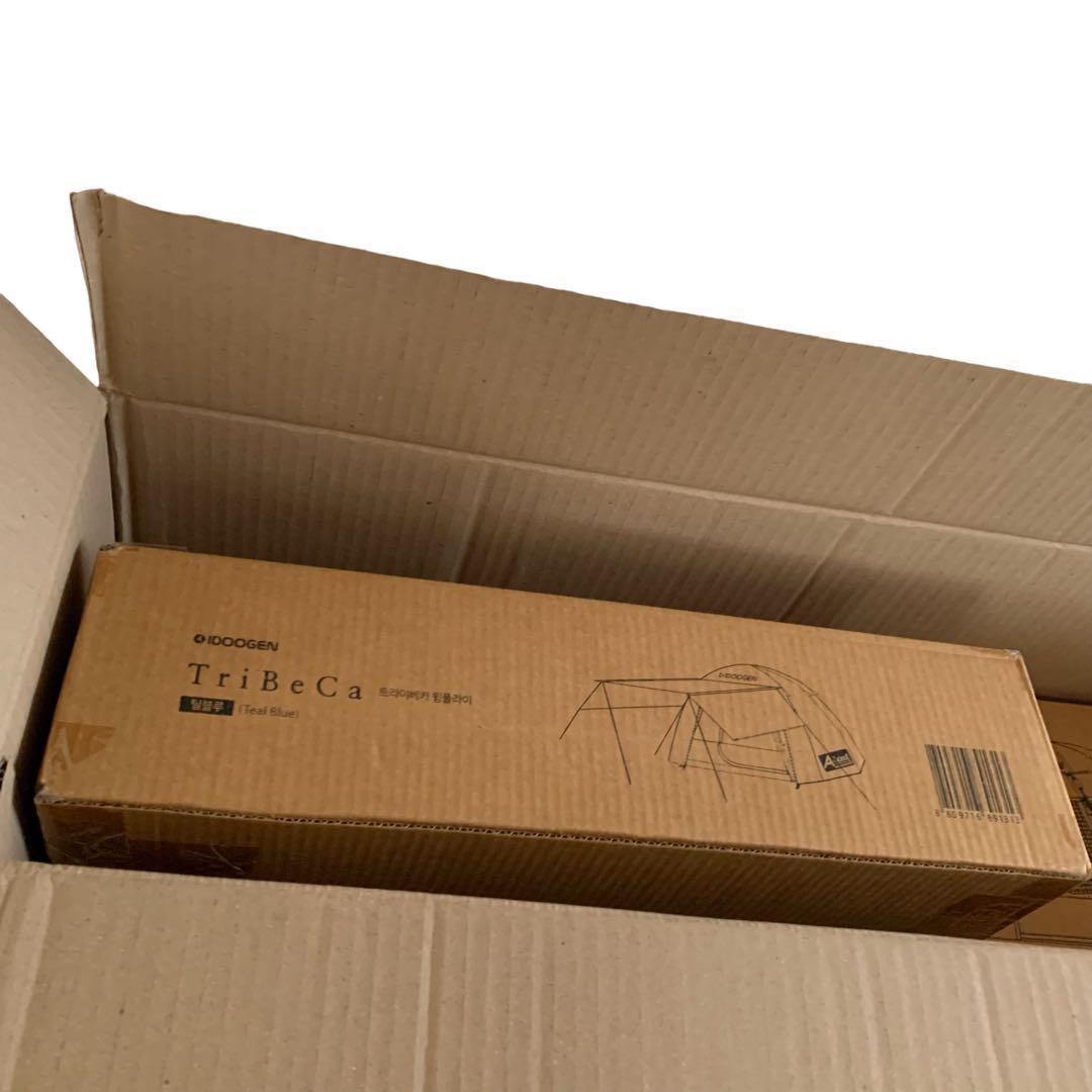 オート キャンプ テント ファミリー 新品 4人用 防水 前室 付き 青 新品