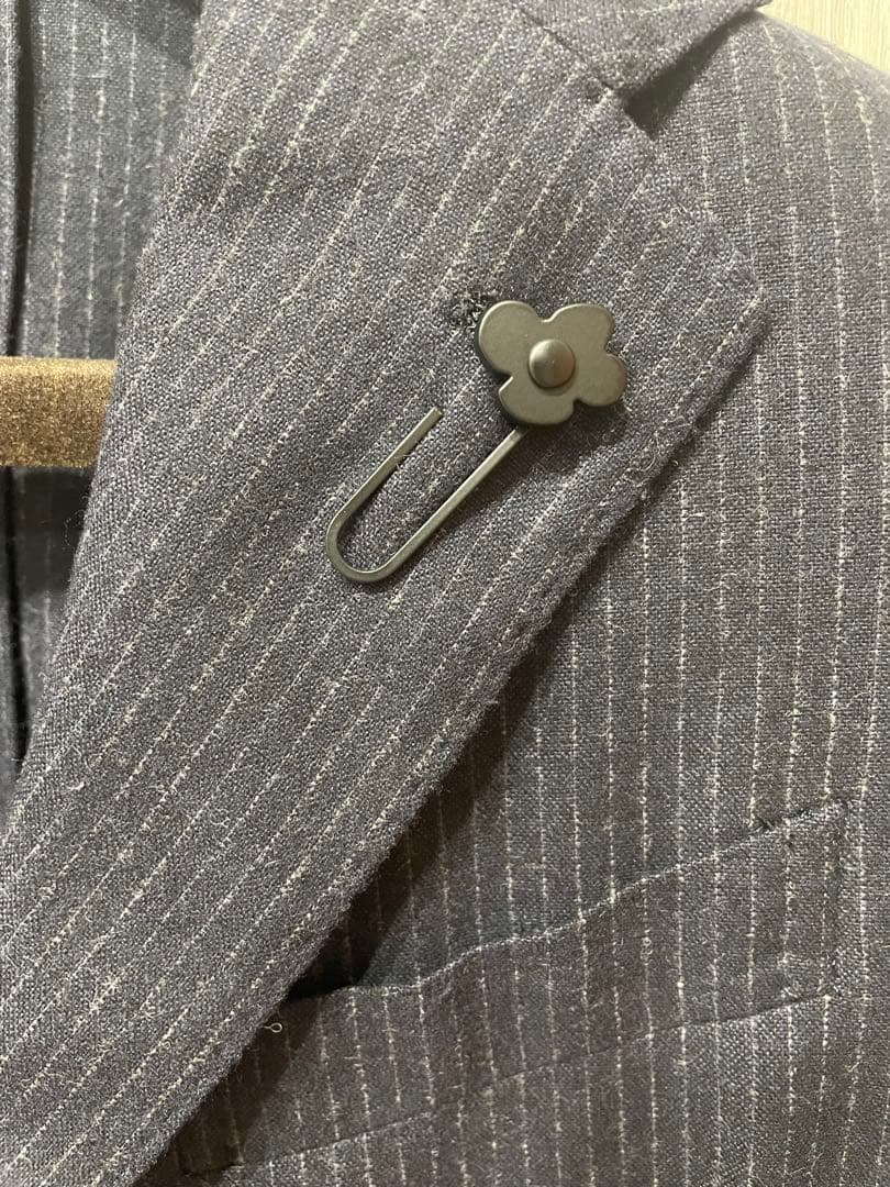 LARDINI ストライプ セットアップスーツ ネイビー サイズXS