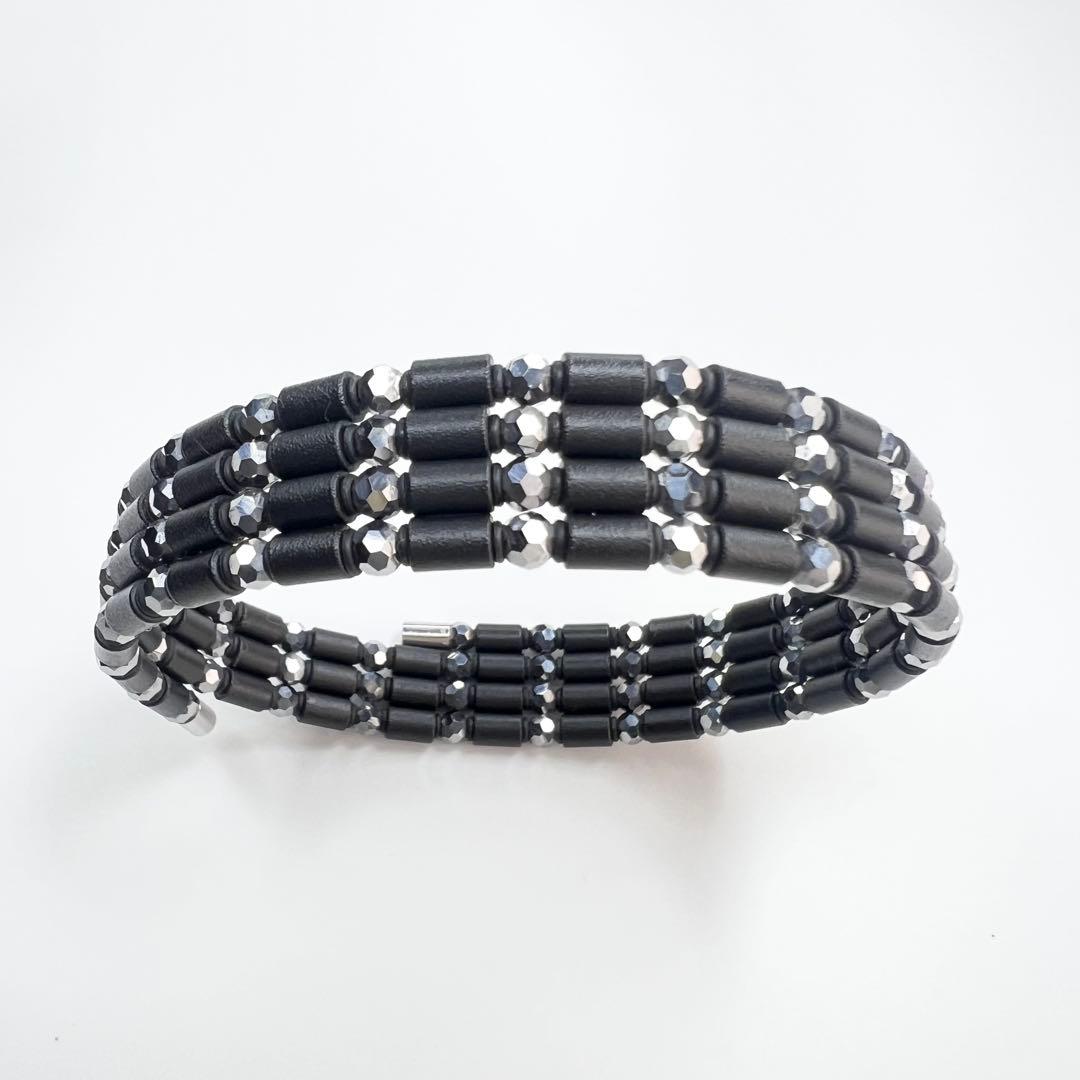 【美品】COREFORCE ループ ブラックスピネル ブレスレット.