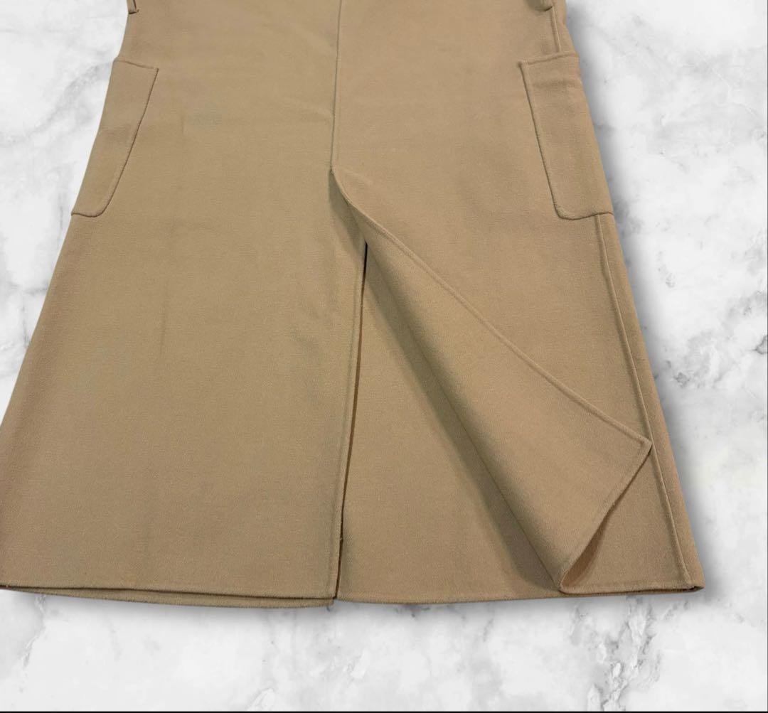 【UNITED ARROWS】リバー ノーカラー ベスト　ベージュ