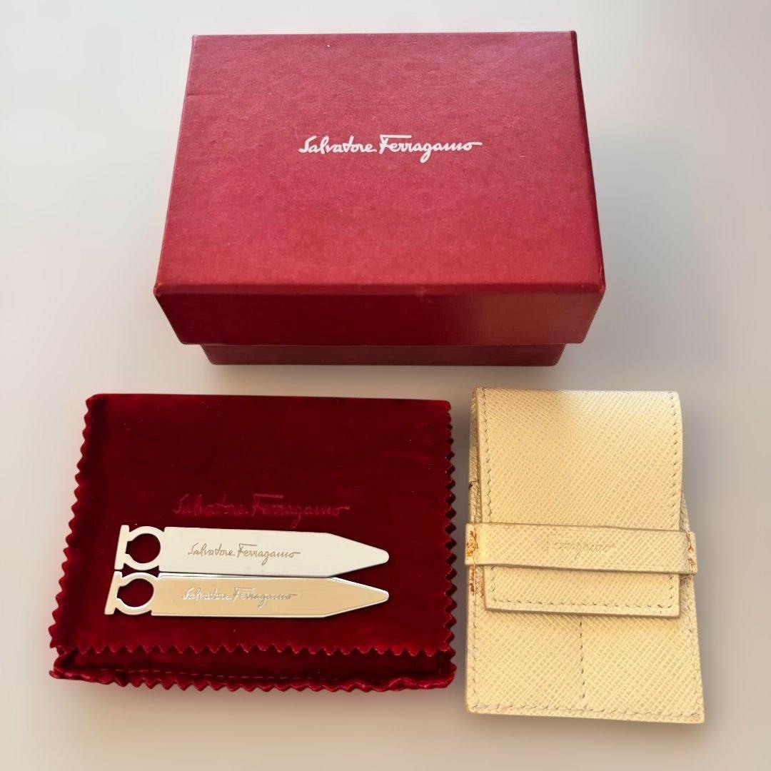 Ferragamo フェラガモ カラーキーパー 襟 SV925 付属品完備