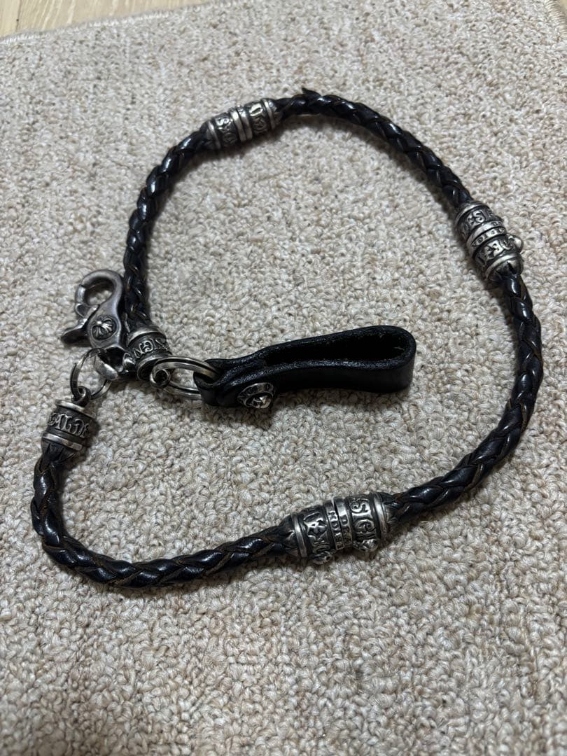 ア*ズ様 DEAL DESIGN レザー編み込みウォレットチェーン