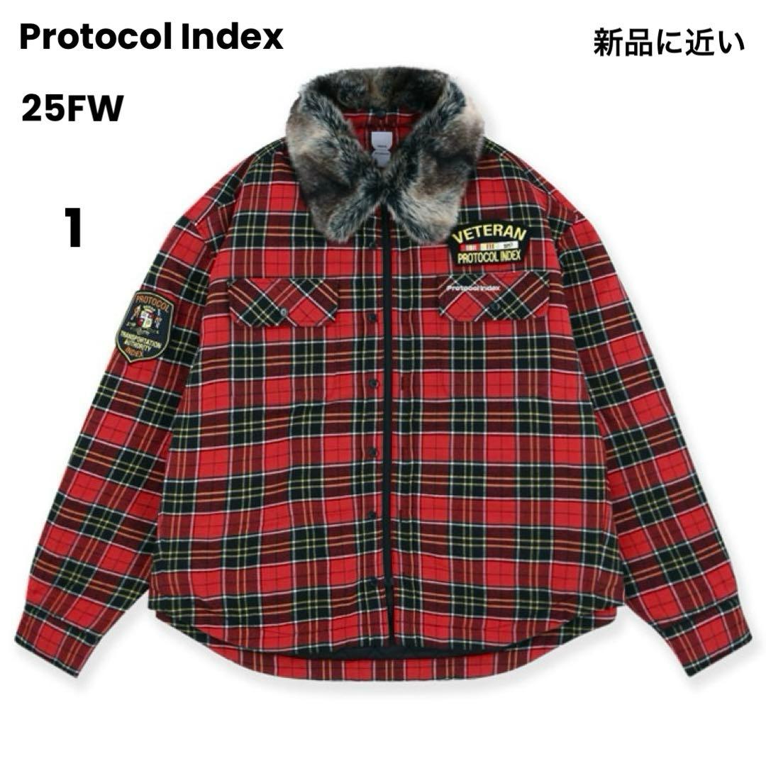 ジャケット・アウター Protocol Index FUR FLANNEL JACKET RED