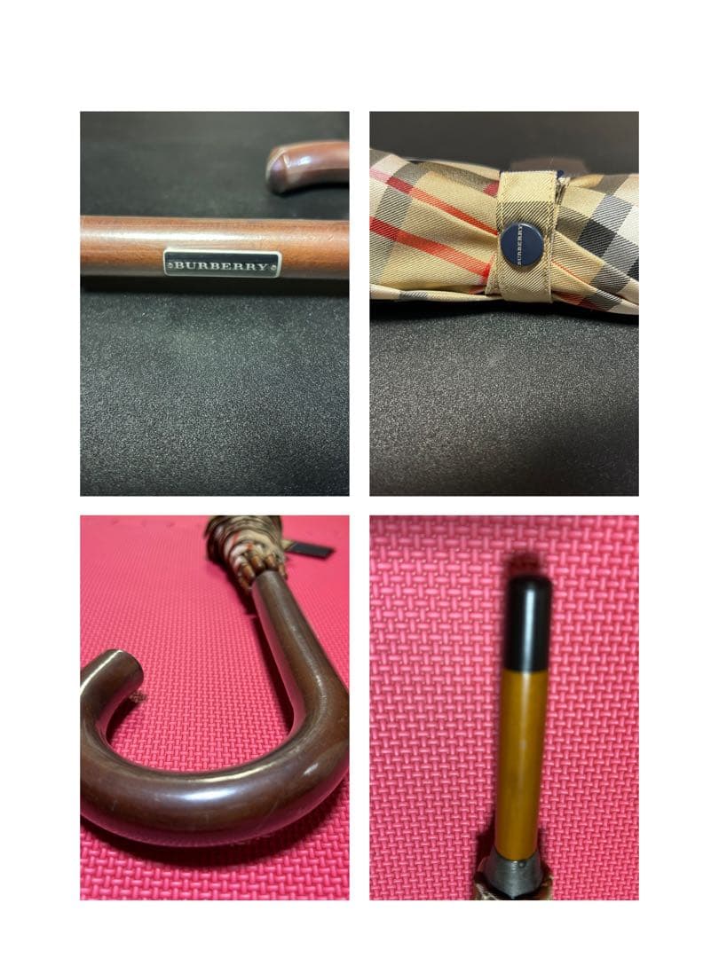 新品未使用バーバリーノバチェック柄 ベージュ 長傘 男女兼用タグ付き レア