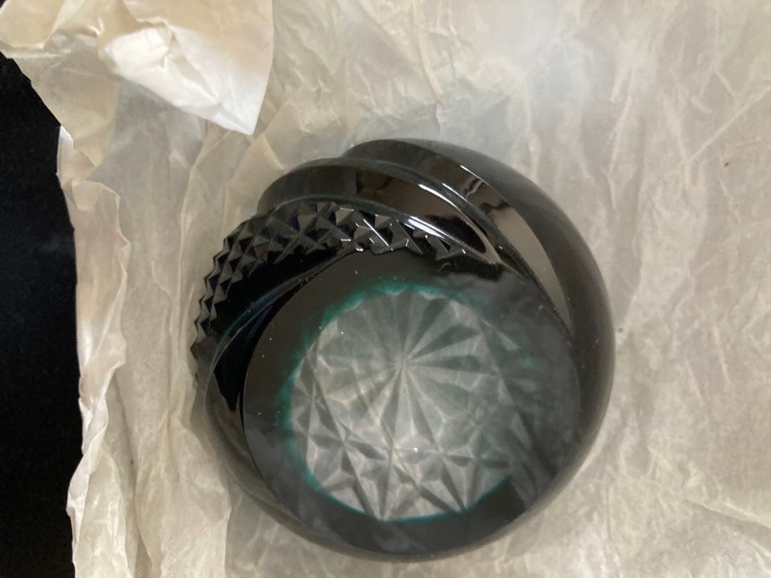 創作　　島津　薩摩切子　深緑　切子 インテリア小物