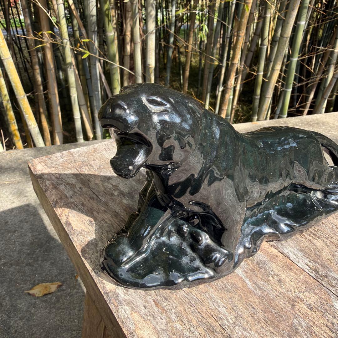 ブラックパンサー 陶器　置物　ミッドセンチュリー　ヴィンテージ　50-60s