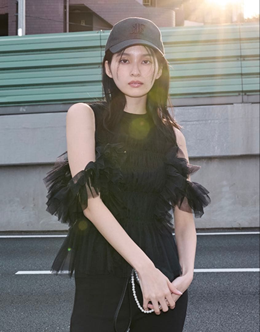 FRAY I.D チュールコンビ2wayトップス