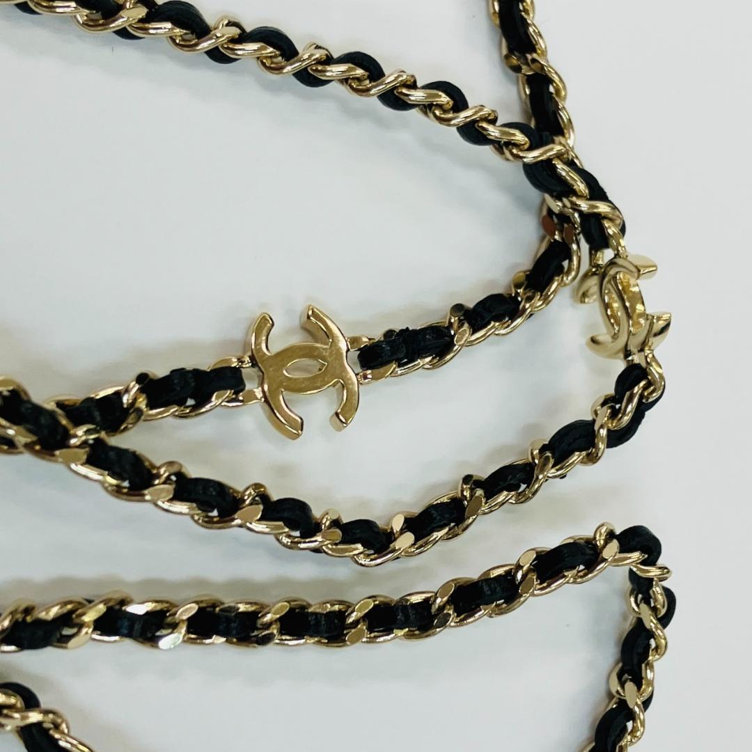 W12-038 CHANEL シャネル チェーン ストラップ ココマーク 金金具